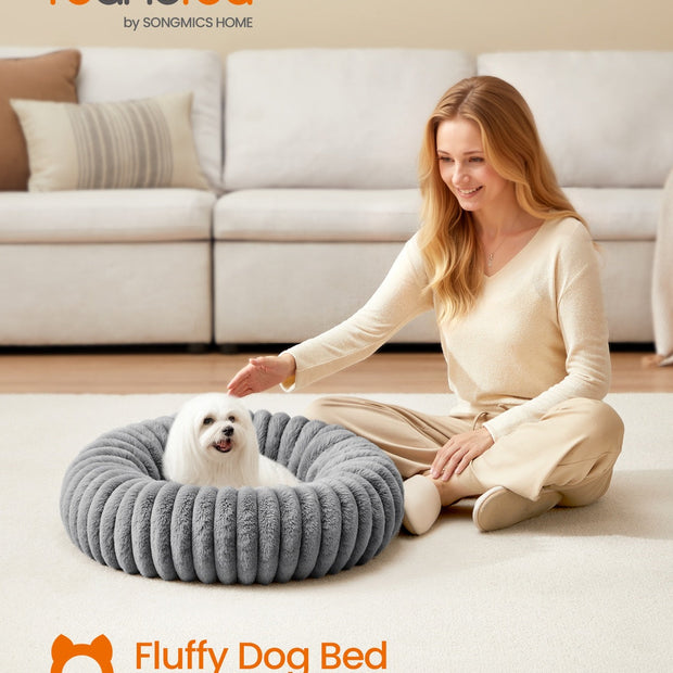 Medium Dog and Cat Bed – Soft Padding – Dove Grey – Washable and Non-Slip