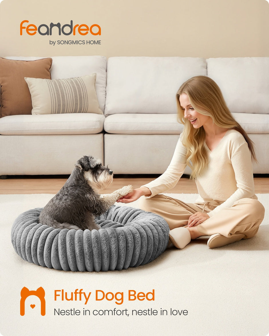 Large Dog Bed – Soft Padding – Dove Grey – Washable and Non-Slip