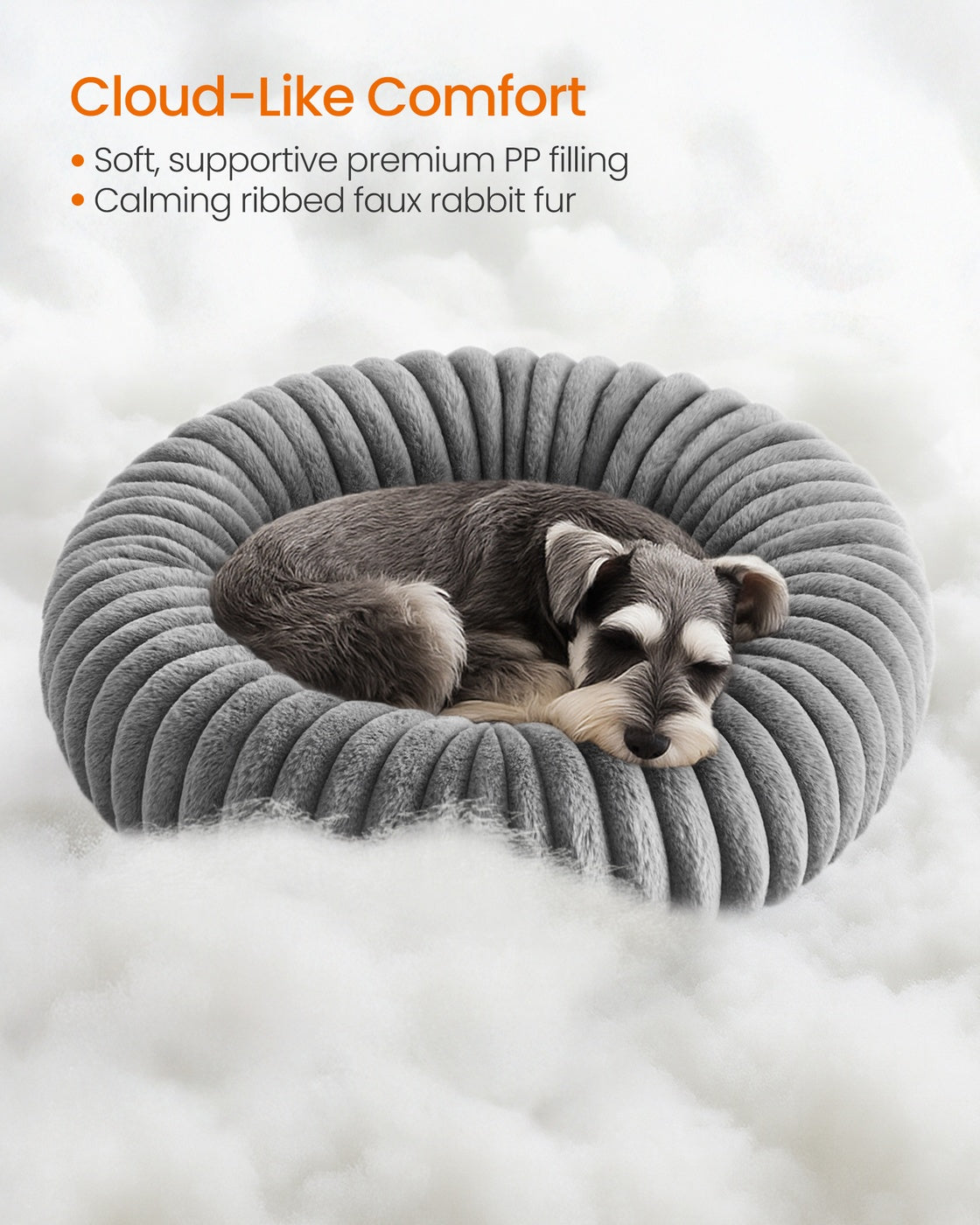 Large Dog Bed – Soft Padding – Dove Grey – Washable and Non-Slip