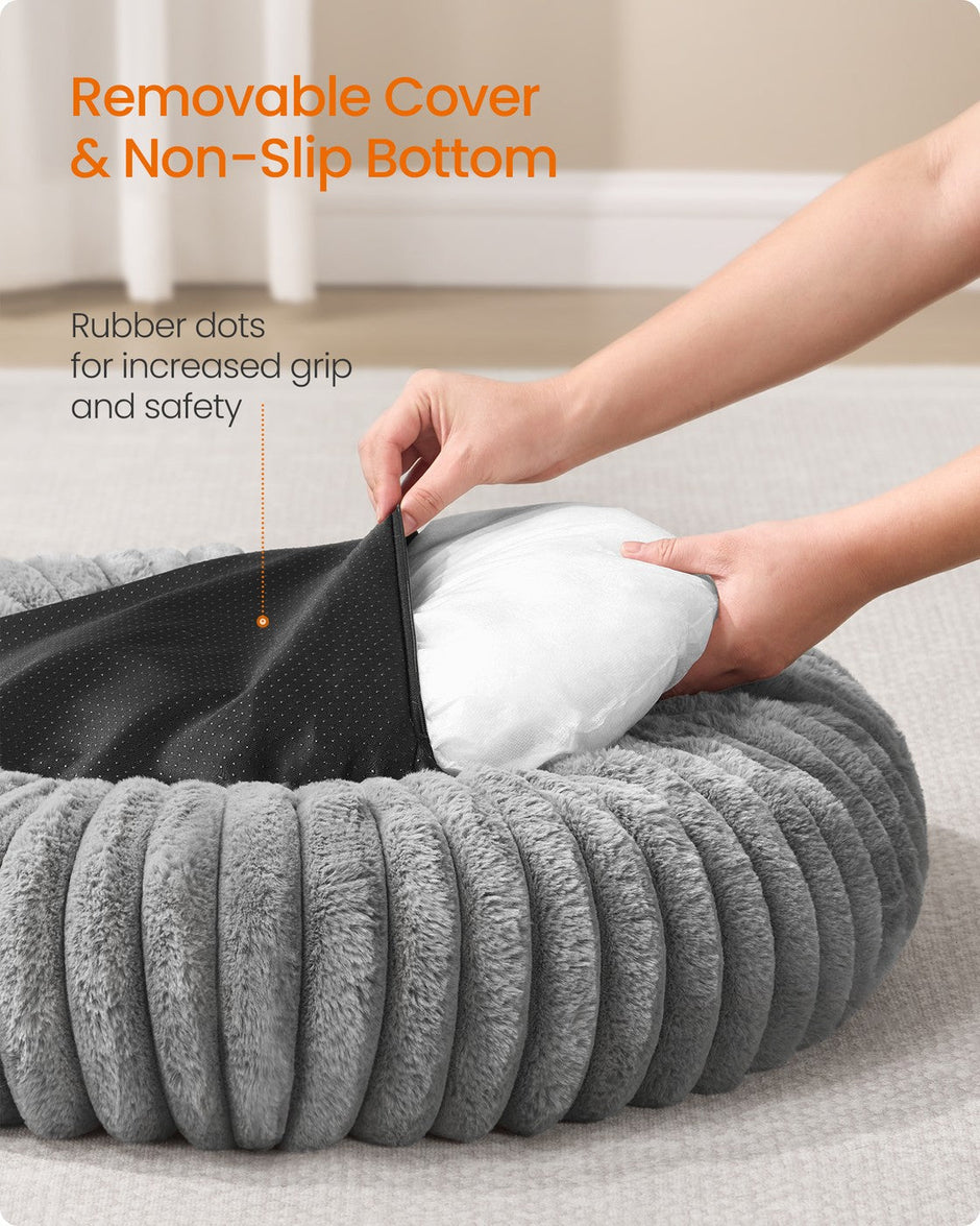 Large Dog Bed – Soft Padding – Dove Grey – Washable and Non-Slip