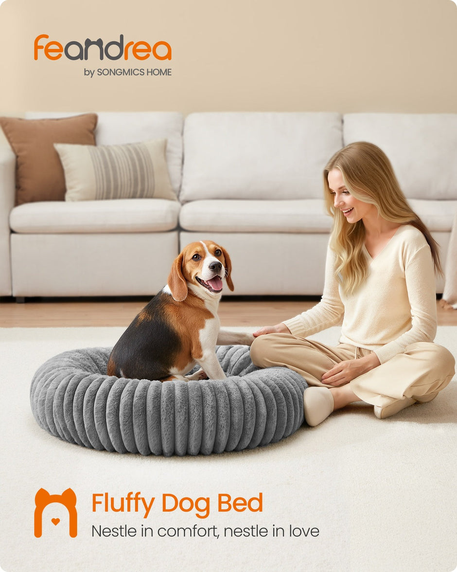 Large Dog Bed – Soft Padding – Dove Grey – Washable and Non-Slip