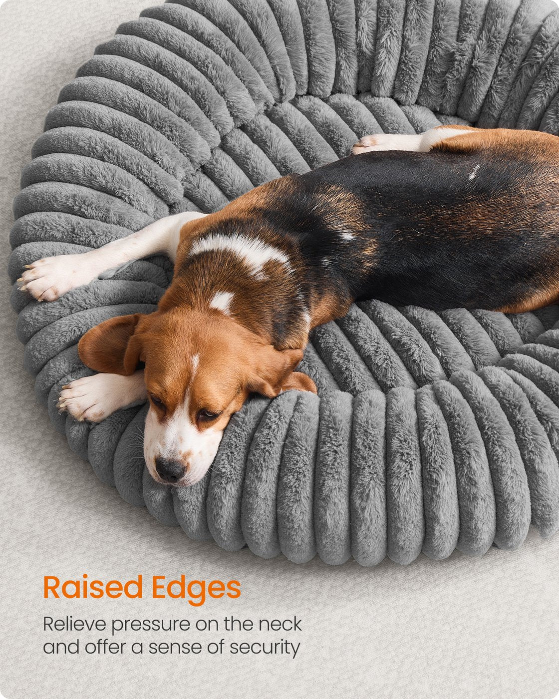 Large Dog Bed – Soft Padding – Dove Grey – Washable and Non-Slip