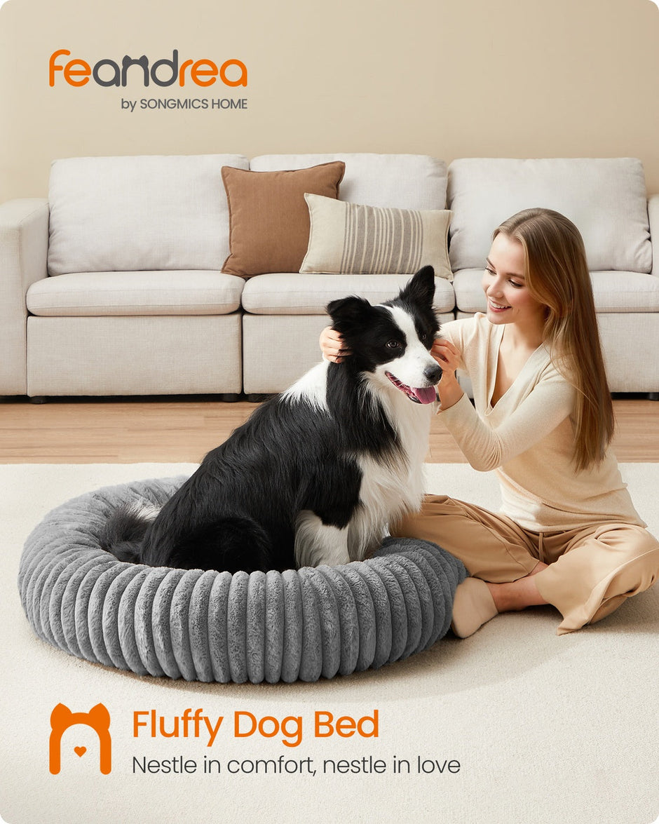 Extra Large Dog Bed – Soft Padding – Dove Grey – Washable and Non-Slip
