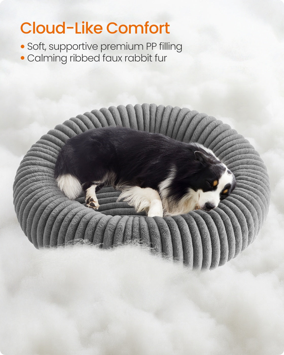 Extra Large Dog Bed – Soft Padding – Dove Grey – Washable and Non-Slip