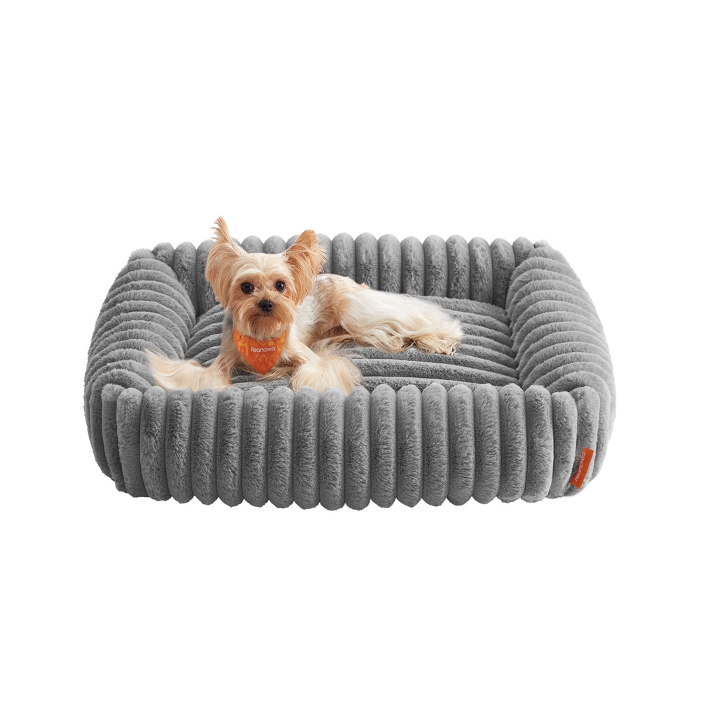 Medium Dog Sofa Bed – Fabric – Dove Grey – Soft Padding, Washable, 71 x 55 x 18 cm