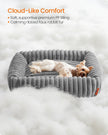 Medium Dog Sofa Bed – Fabric – Dove Grey – Soft Padding, Washable, 71 x 55 x 18 cm