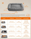 Medium Dog Sofa Bed – Fabric – Dove Grey – Soft Padding, Washable, 71 x 55 x 18 cm