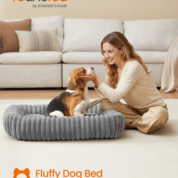 Large Dog Sofa Bed – Soft Padding – Dove Grey – Washable 91 x 68 x 18 cm
