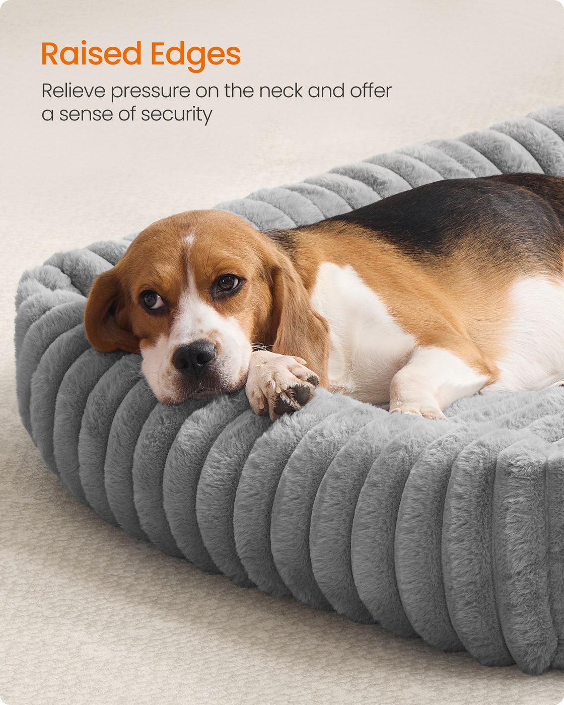 Large Dog Sofa Bed – Soft Padding – Dove Grey – Washable 91 x 68 x 18 cm