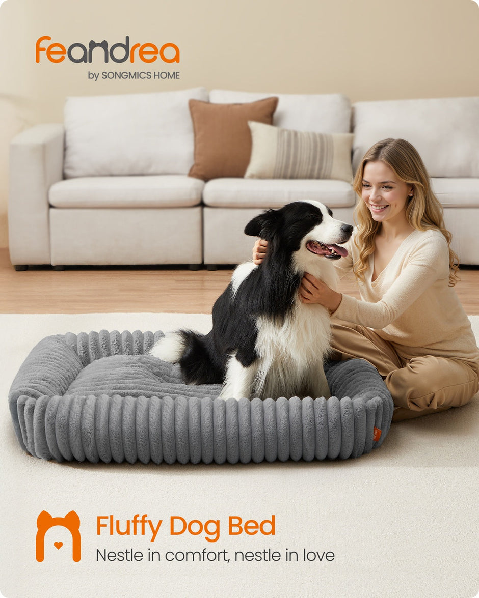 Large Dog Sofa Bed – Soft Padding – Dove Grey – Washable