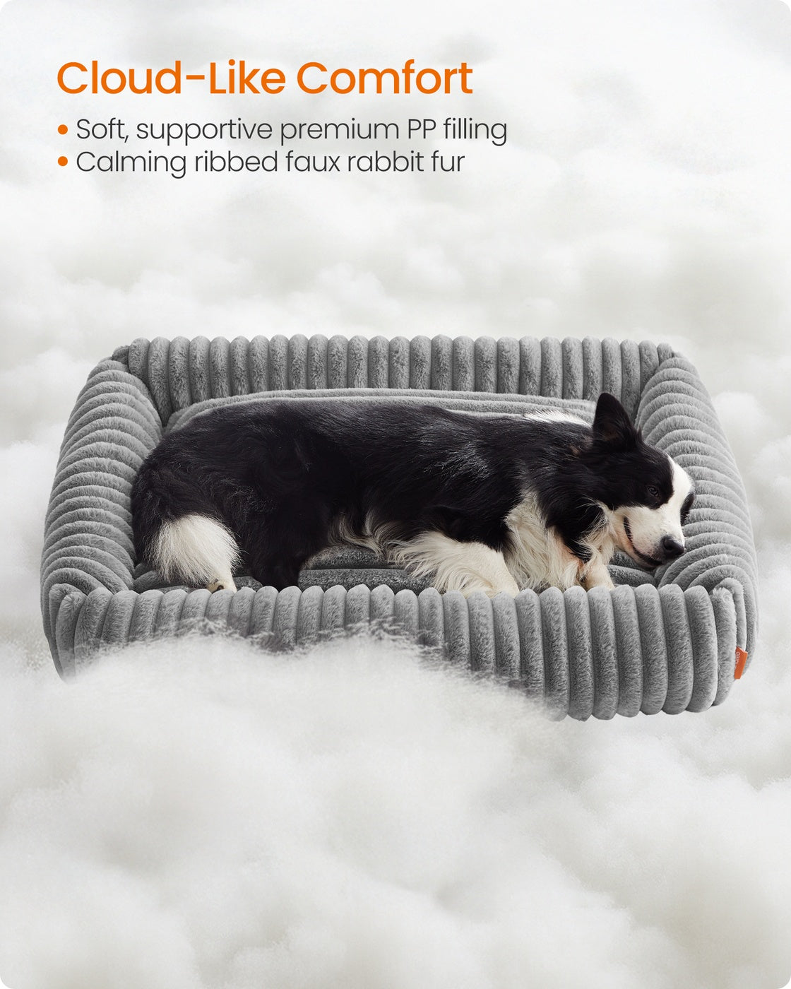 Large Dog Sofa Bed – Soft Padding – Dove Grey – Washable
