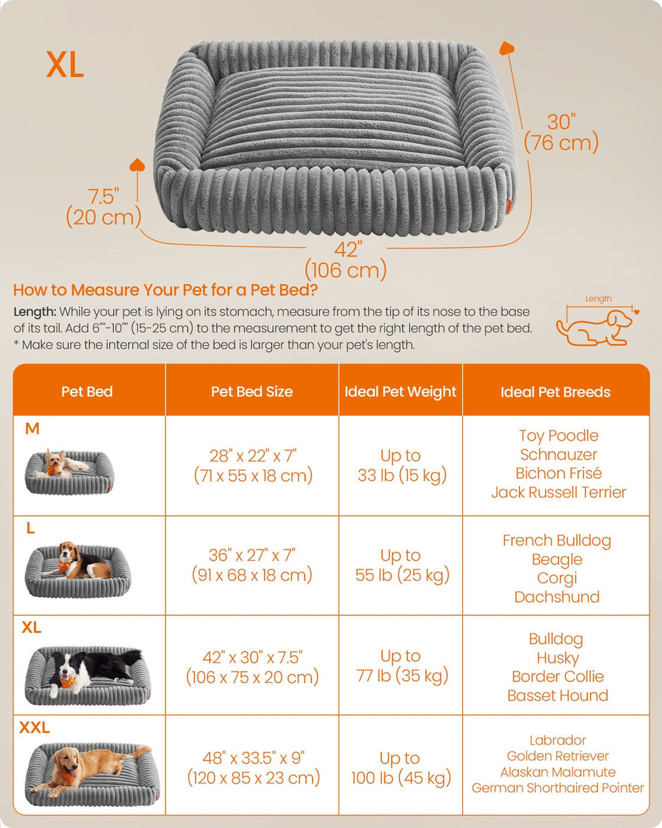 Large Dog Sofa Bed – Soft Padding – Dove Grey – Washable