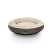Donut Dog Bed – Fabric – Dark Grey – Non-Slip Bottom, 55 cm Diameter