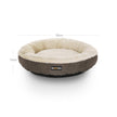 Donut Dog Bed – Fabric – Dark Grey – Non-Slip Bottom, 55 cm Diameter