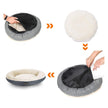 Donut Shape Dog Bed – Fabric – Dark Grey – 55 cm Diameter