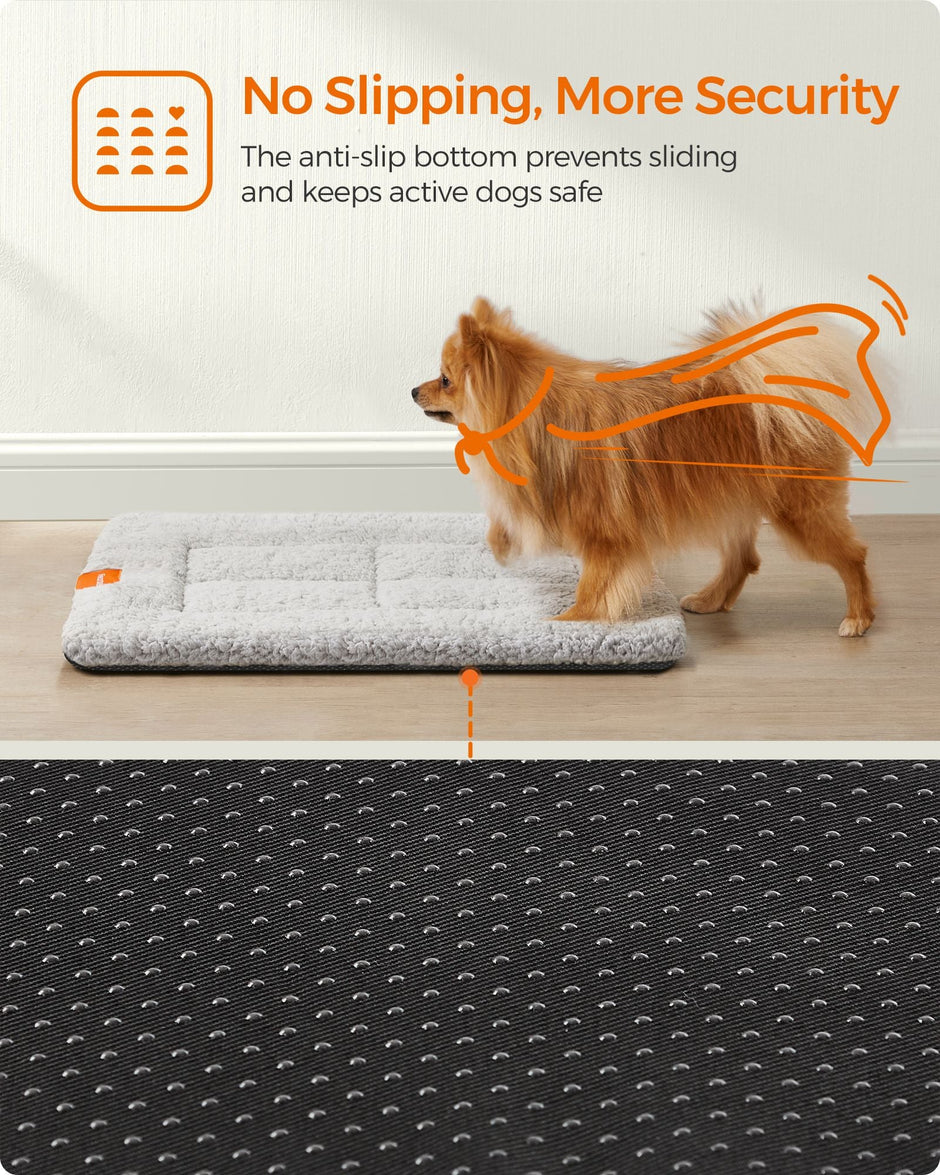 Dog Cat Bed – Polyester – Dove Grey – Machine Washable, Non-Slip, 60 x 45 cm