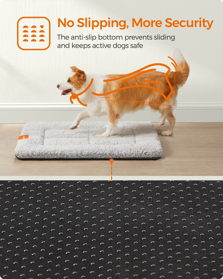 Dog and Cat Bed – PP – Dove Grey – Machine Washable, Non-Slip, 90 x 65 cm