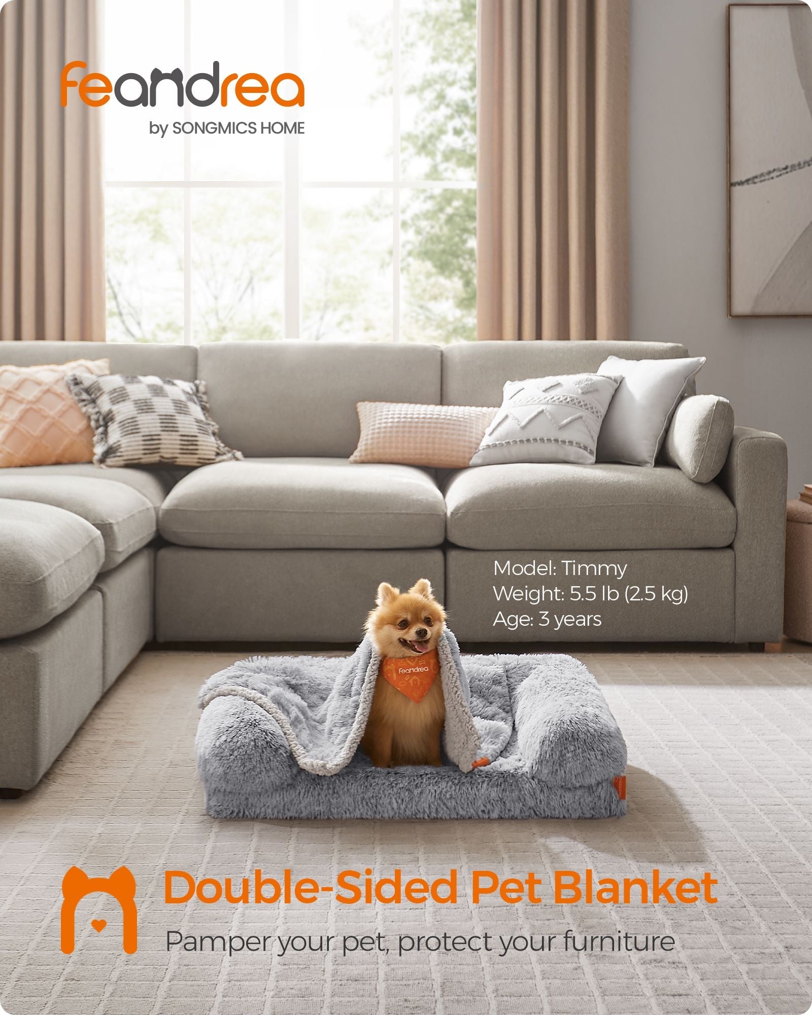 Waterproof Dog Blanket – Sherpa Fleece – Grey Ombré – Reversible Double-Sided Protector for Miniature Pets