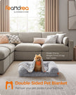 Waterproof Dog Blanket – Sherpa Fleece – Grey Ombré – Reversible Double-Sided Protector for Miniature Pets
