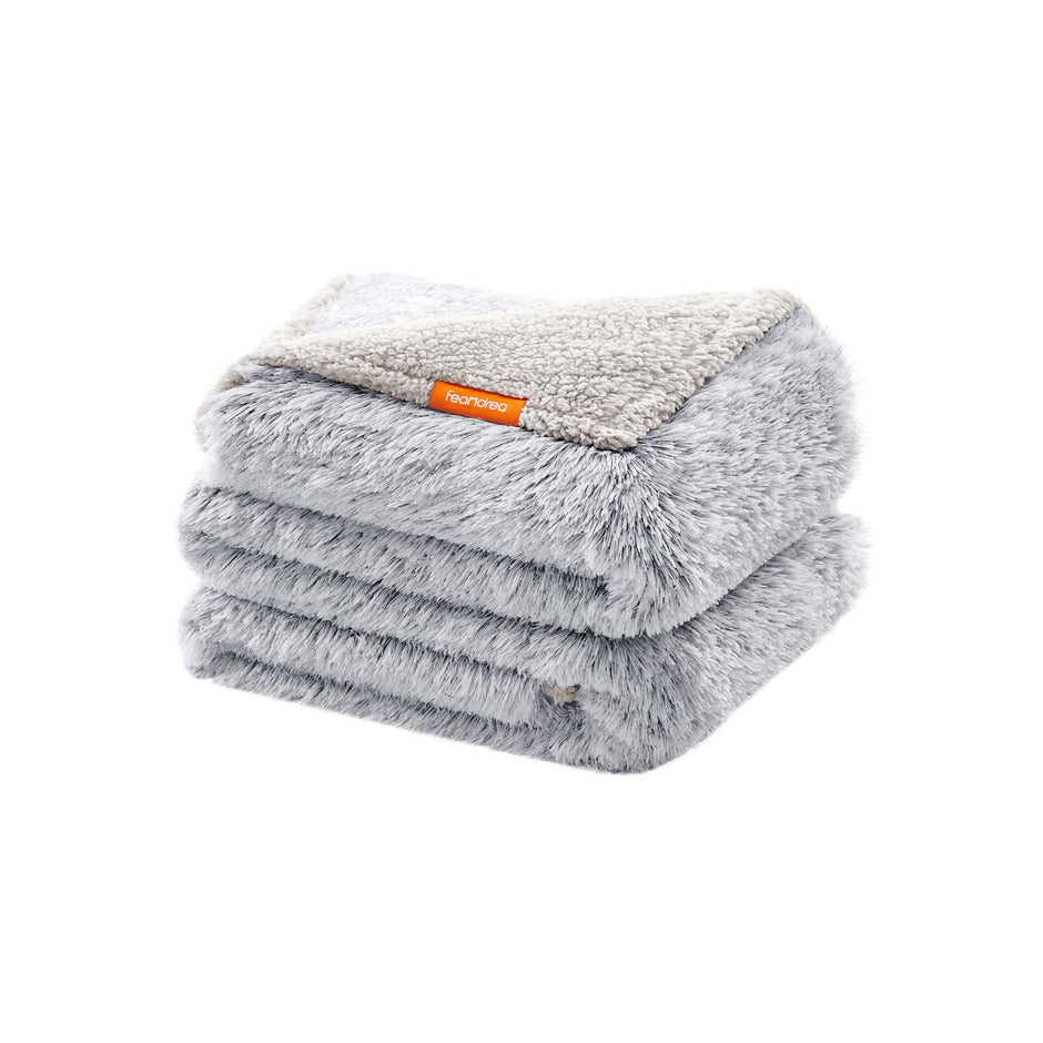 Waterproof Dog Blanket – Sherpa Fleece – Grey Ombré – Reversible Double-Sided Design, XXXL