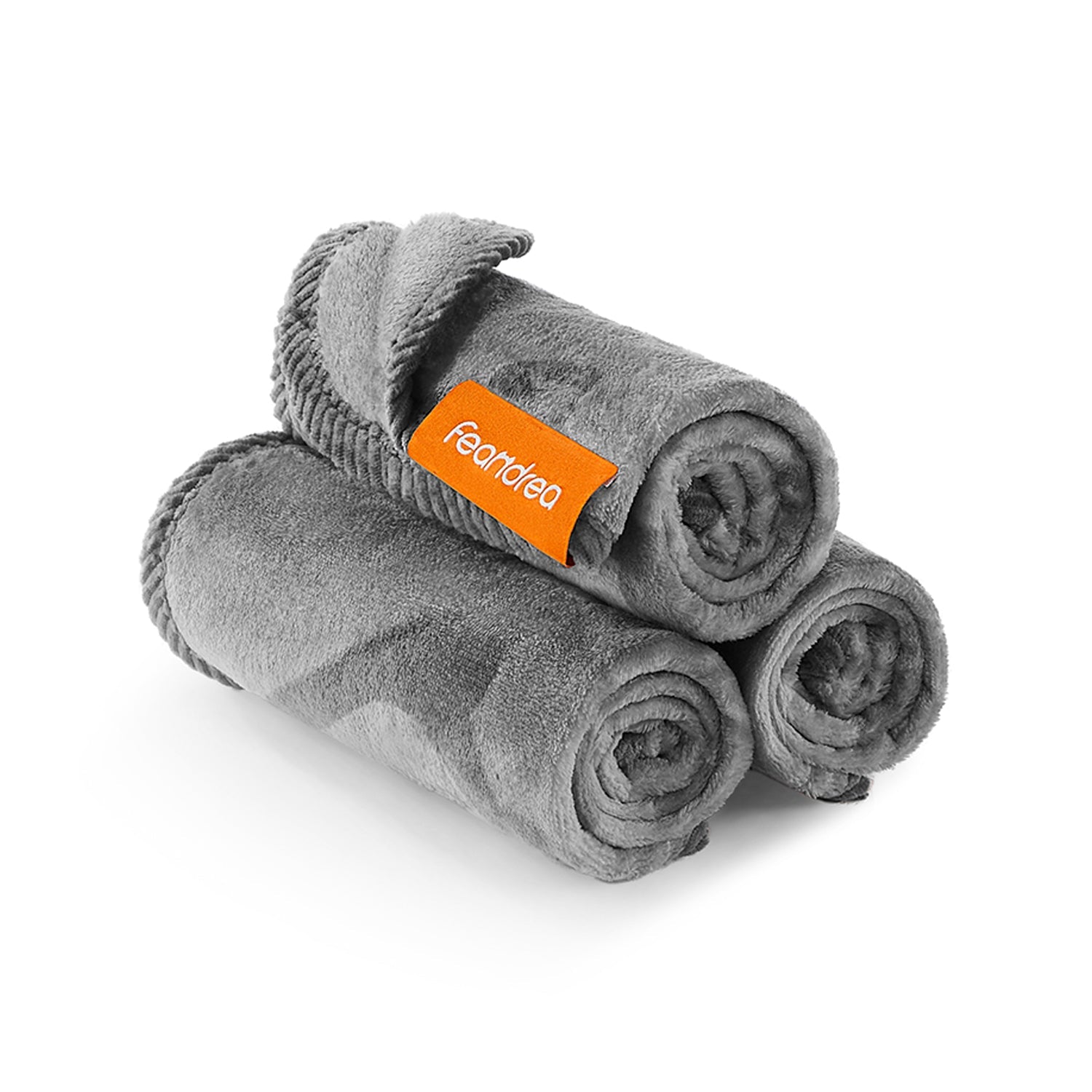 Pack of 3 Pet Blankets – Flannel – Slate Grey – Washable, 60 x 40 cm