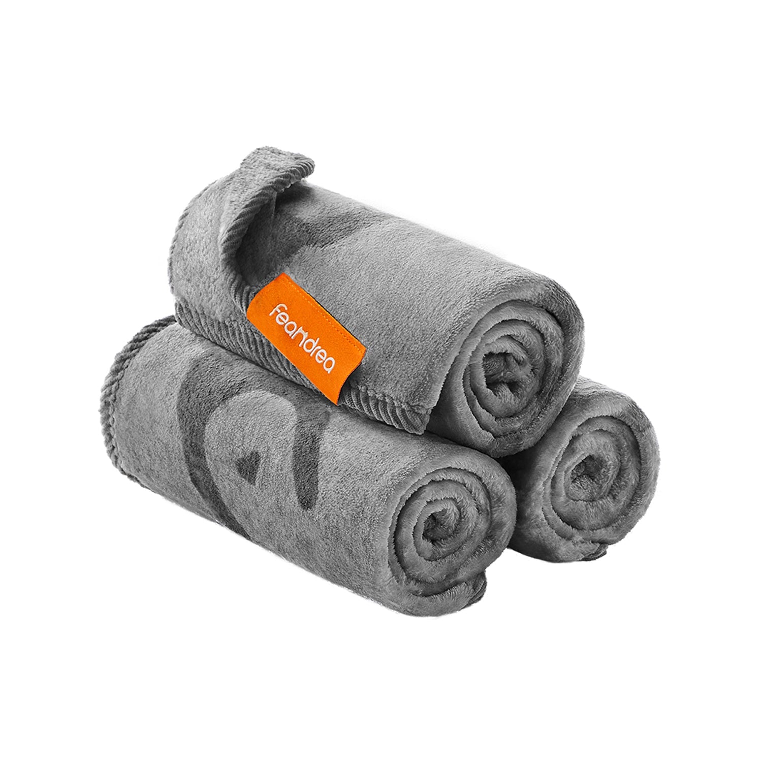Pack of 3 Flannel Pet Blankets – Flannel – Slate Grey – Washable, 73 x 63 cm
