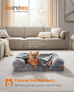 Pack of 3 Flannel Pet Blankets – Flannel – Slate Grey – Washable, 73 x 63 cm