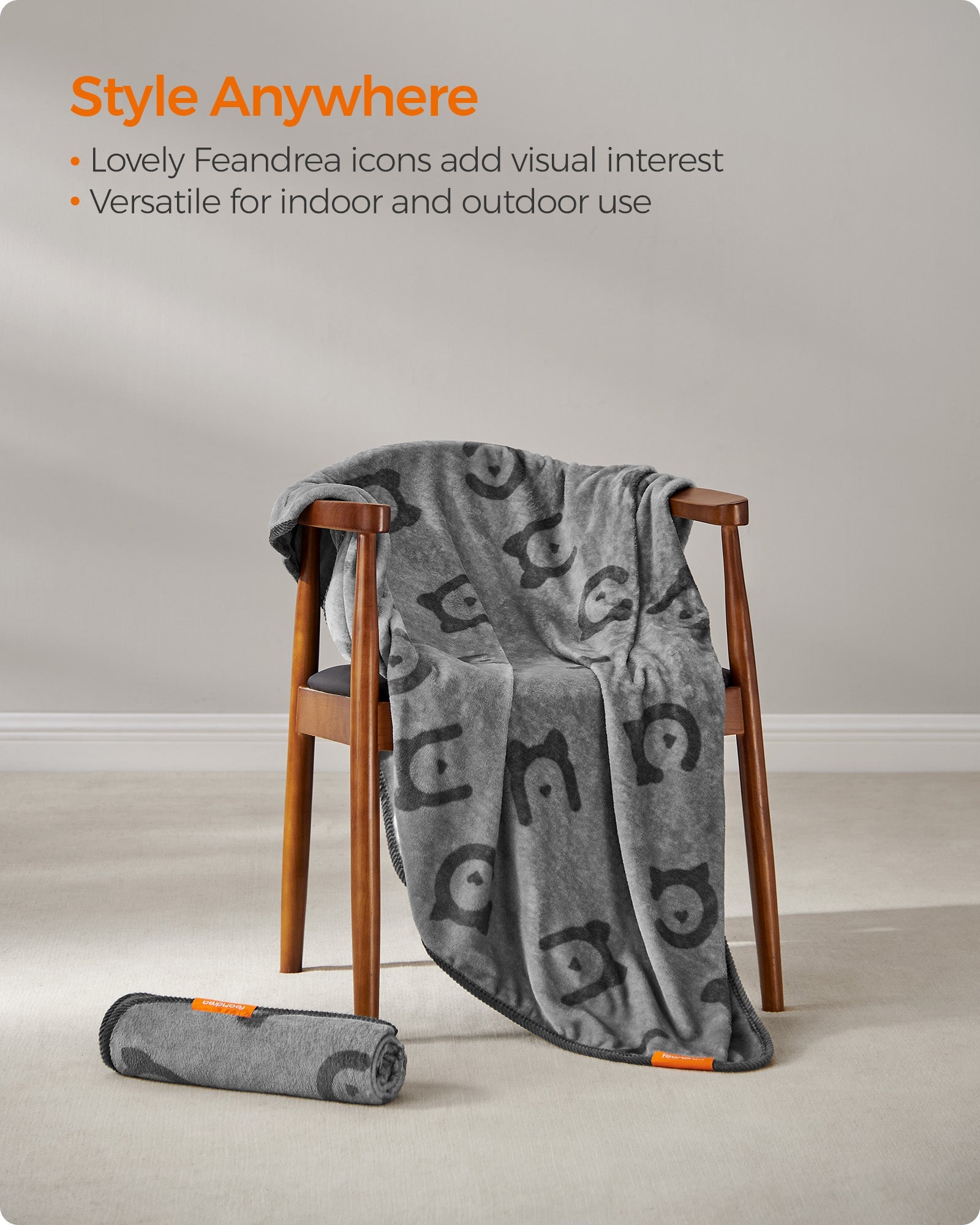 Pack of 3 Flannel Pet Blankets – Flannel – Slate Grey – Washable, 73 x 63 cm