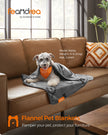 Pack of 3 Pet Blankets – Flannel – Slate Grey – Washable, 102 x 73 cm