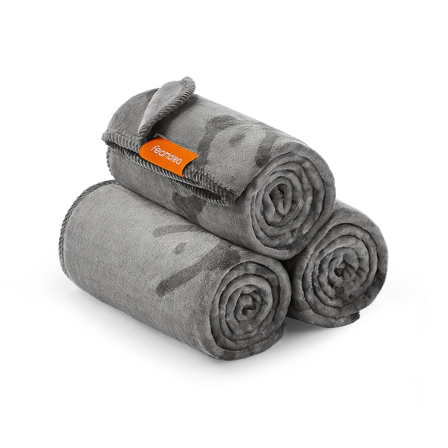 Pet Blankets Set – Flannel – Slate Grey – Washable, Pack of 3