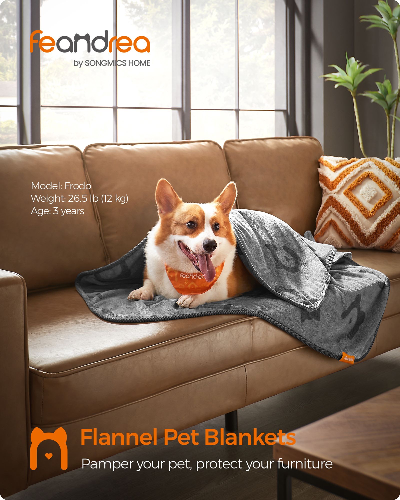 Pet Blankets Set – Flannel – Slate Grey – Washable, Pack of 3