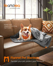 Pet Blankets Set – Flannel – Slate Grey – Washable, Pack of 3