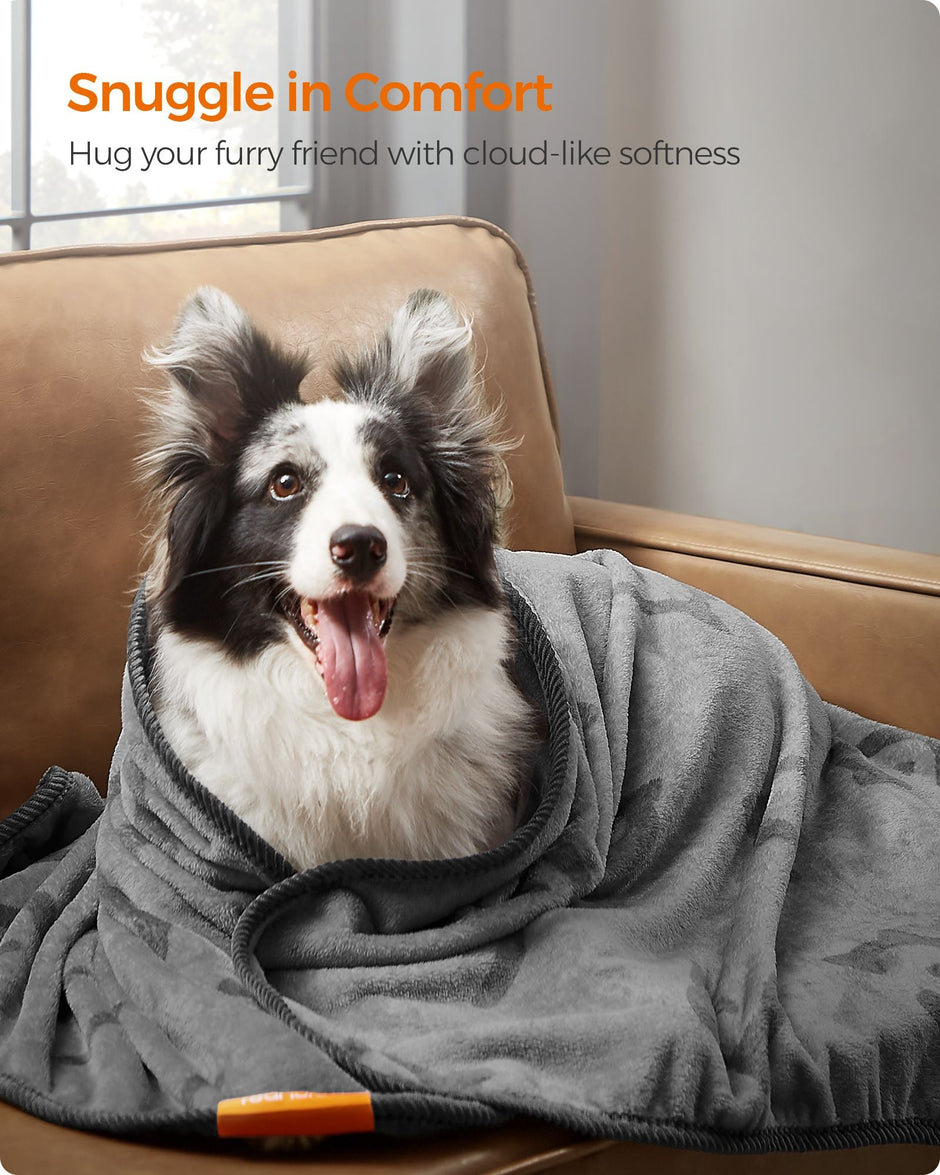 Pack of 3 Pet Blankets – Flannel – Slate Grey – Washable 152 x 127 cm