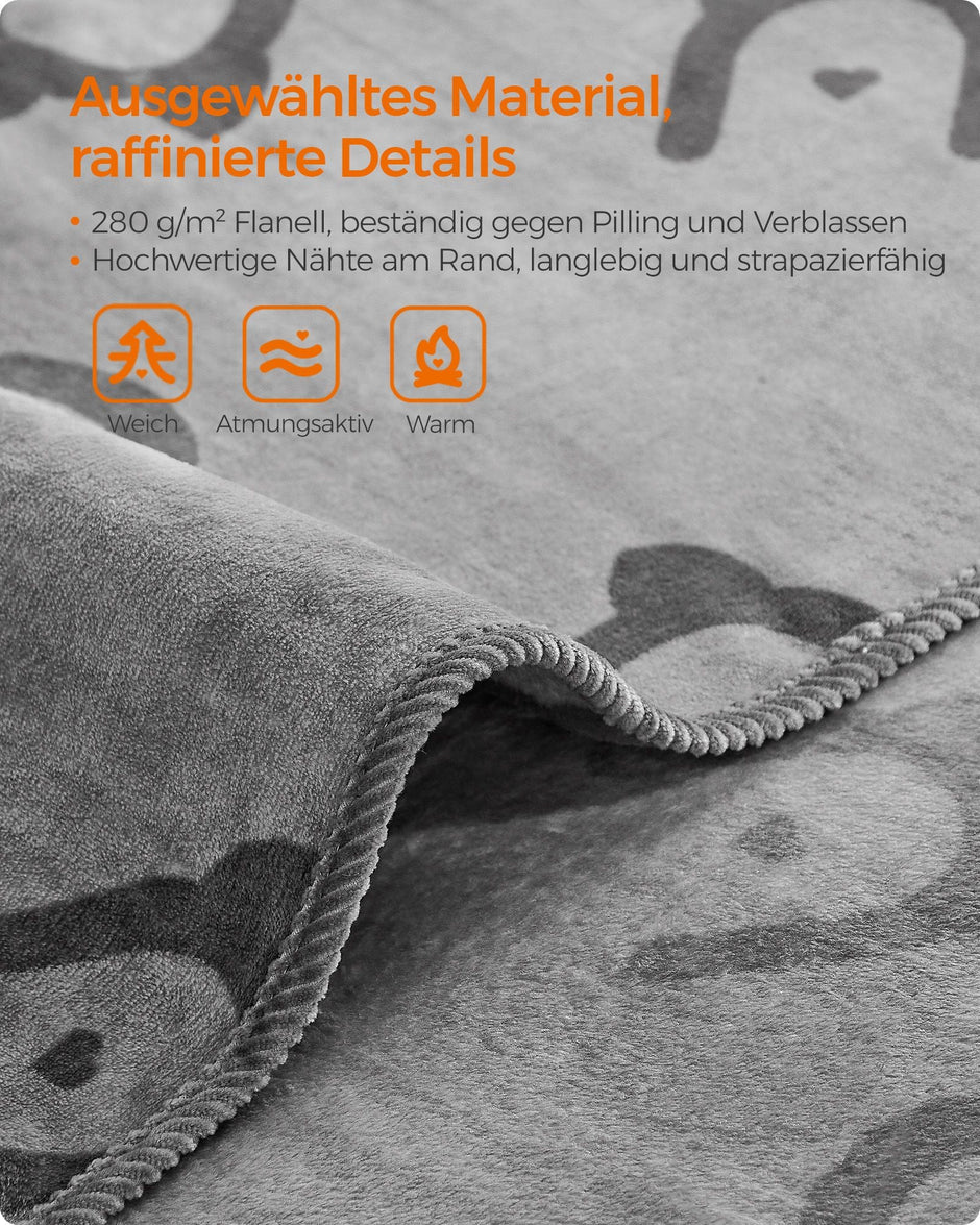 Flannel Pet Blanket Set – Flannel – Slate Grey – Washable, Large 203 x 152 cm (Pack of 3)