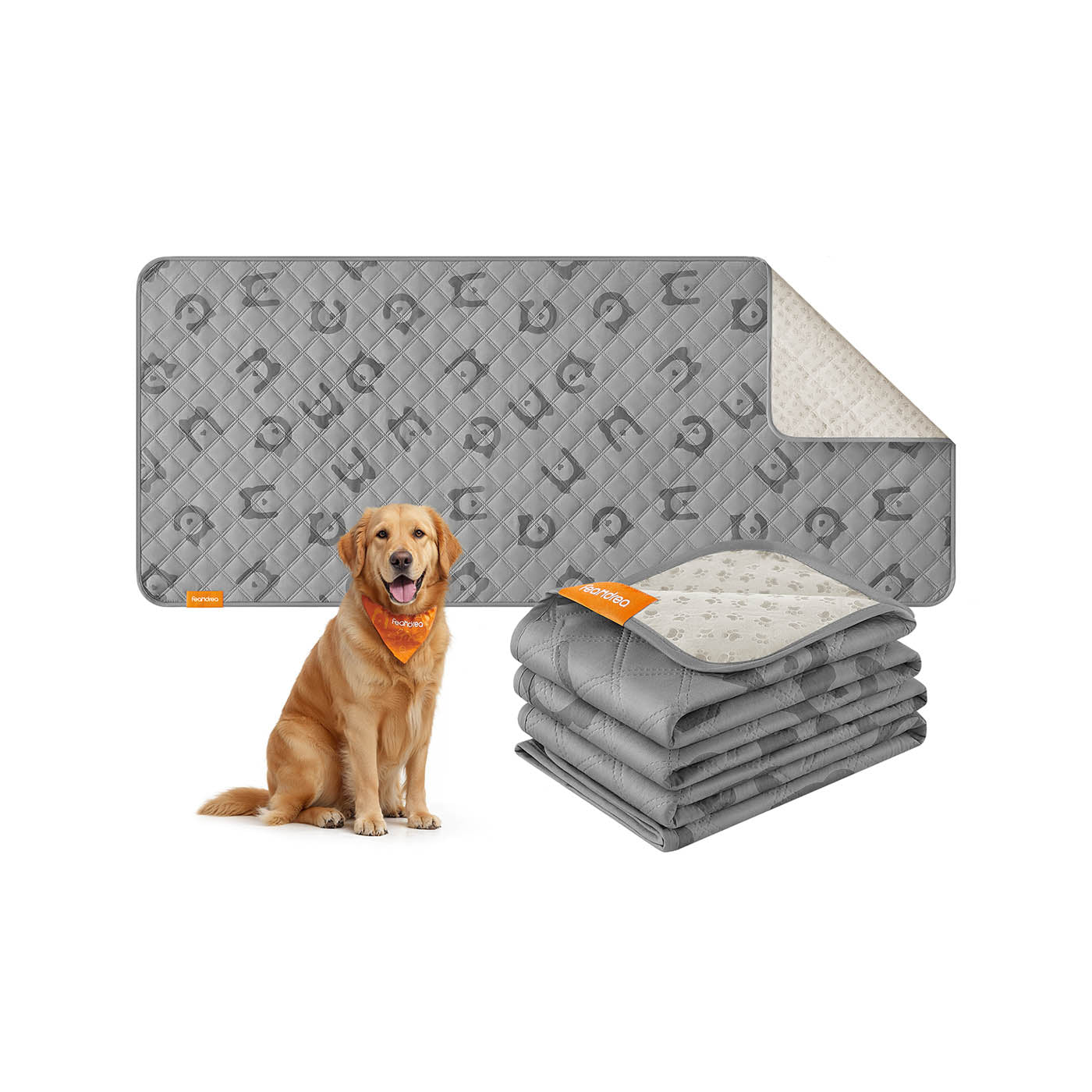 Waterproof Dog Blanket – Quilted Fabric – Dove Grey – Non-Slip Design for Large Dogs 178 x 76 cm
