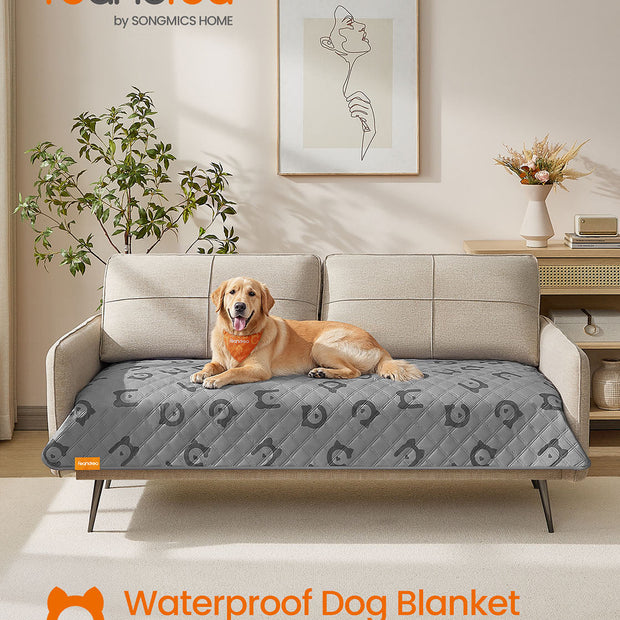 Waterproof Dog Blanket – Quilted Fabric – Dove Grey – Non-Slip Design for Large Dogs 178 x 76 cm