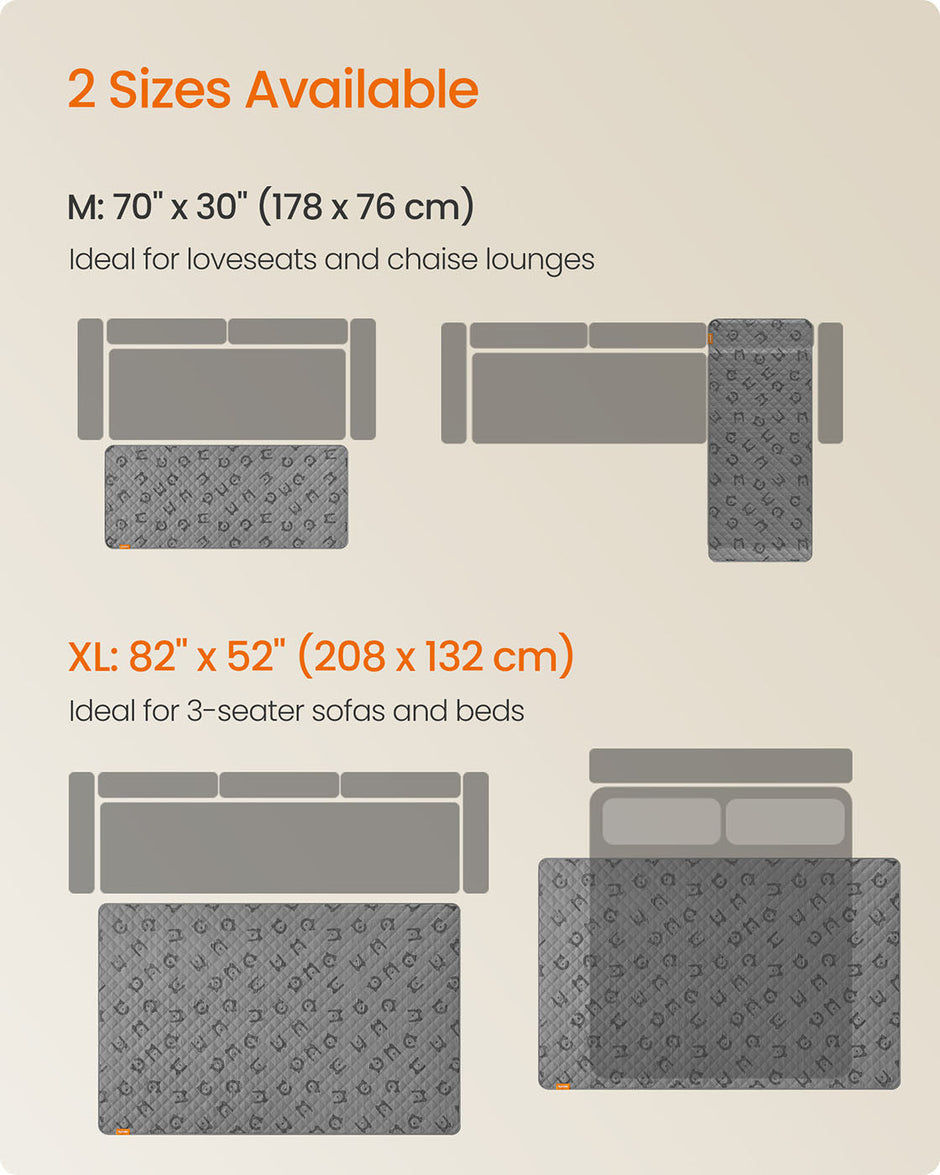 Waterproof Dog Blanket – Fabric – Dove Grey – Large Size with Non-Slip Bottom and Quilted Design