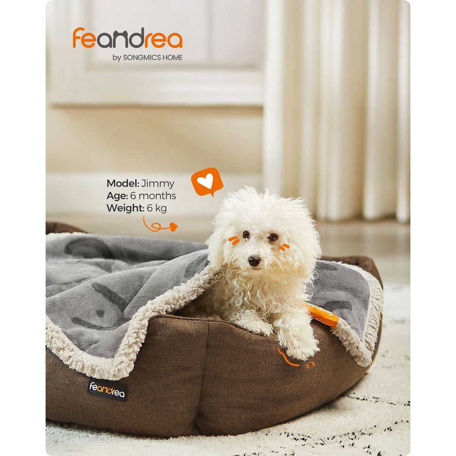 Dog Blanket – Sherpa Fleece – Grey – Waterproof and Reversible, Machine Washable, 73 x 63 cm
