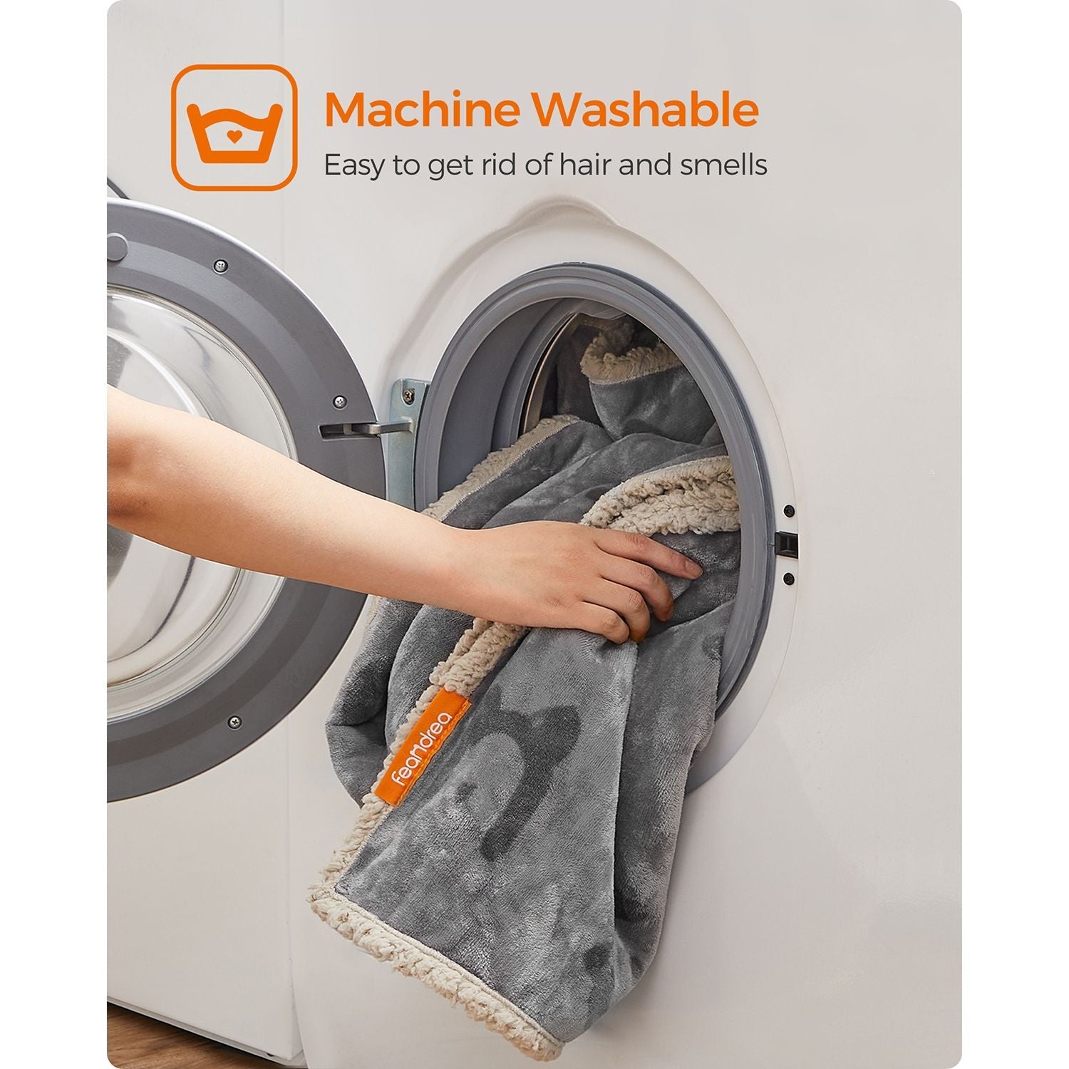 Dog Blanket – Sherpa Fleece – Grey – Waterproof and Reversible, Machine Washable, 73 x 63 cm