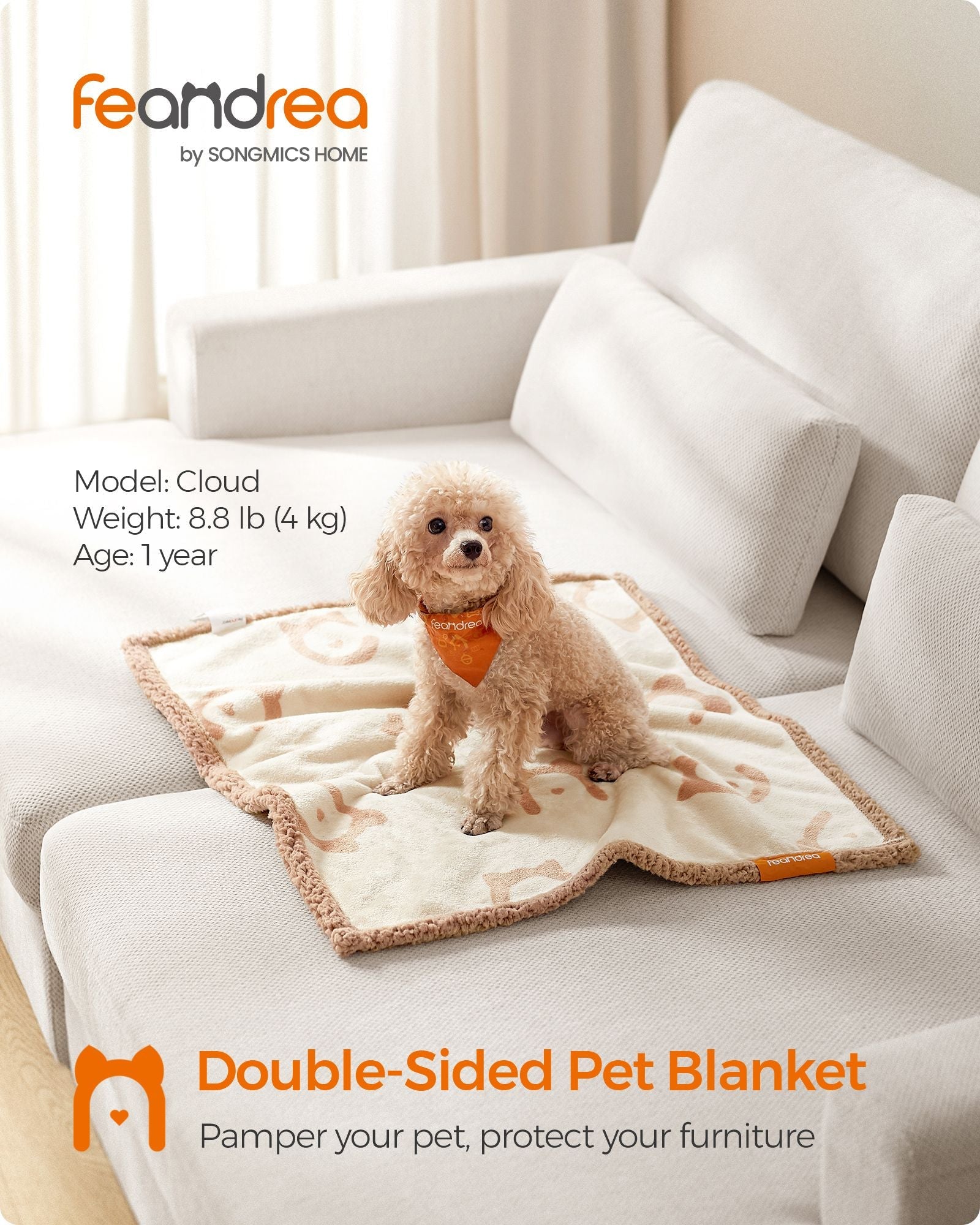 Dog Blanket – Sherpa Fleece – Grey – Waterproof and Reversible, Machine Washable