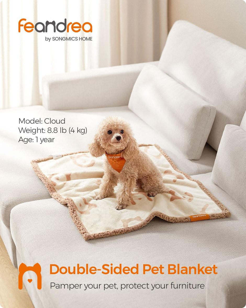 Dog Blanket – Sherpa Fleece – Grey – Waterproof and Reversible, Machine Washable