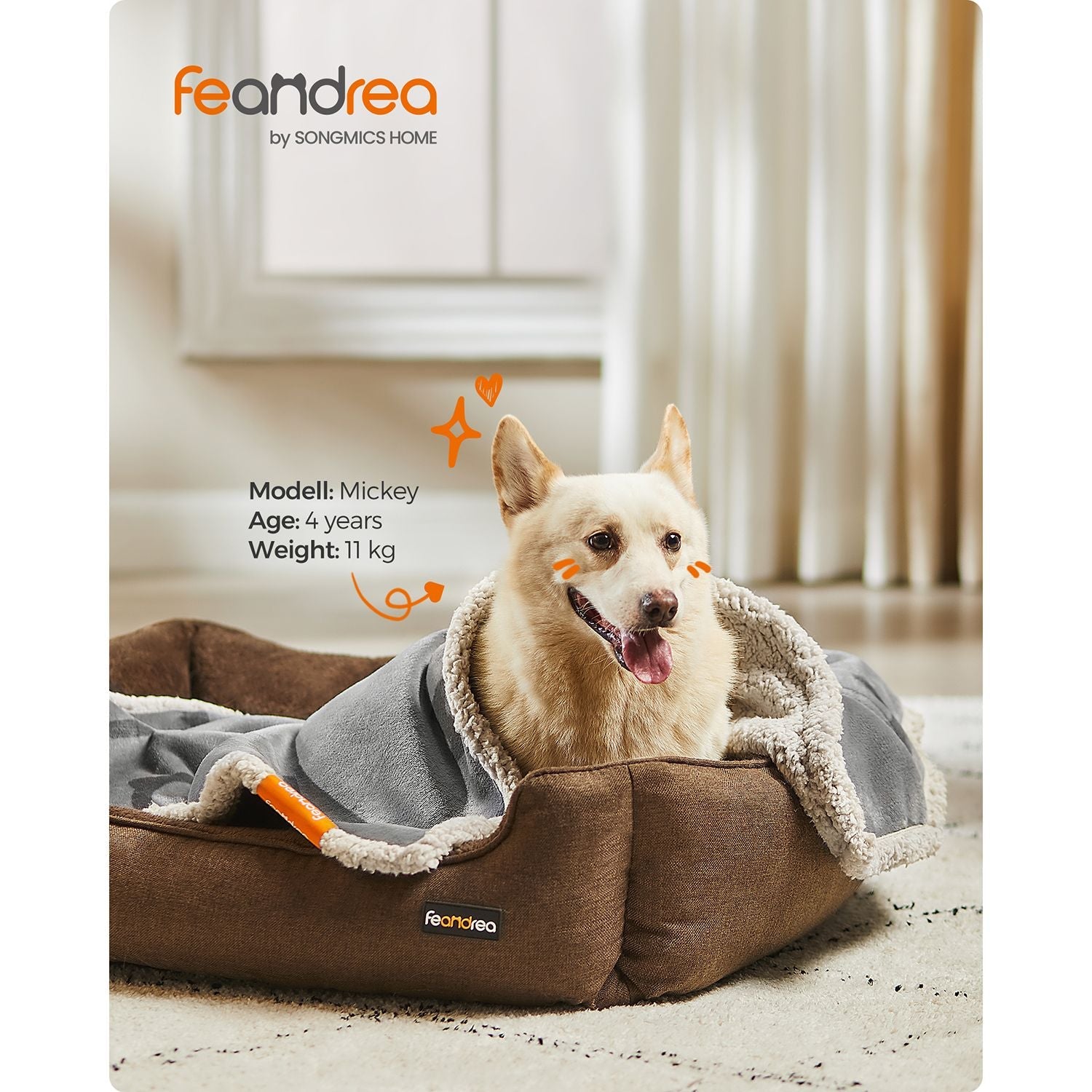 Dog Blanket – Sherpa Fleece – Grey – Waterproof and Reversible, Machine Washable, 101 x 73 cm
