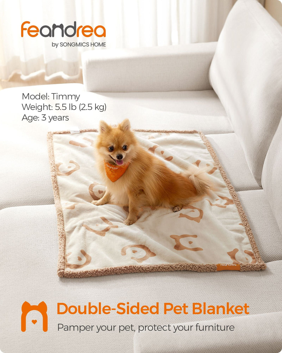 Dog Blanket – Sherpa Fleece – Grey – Waterproof and Reversible