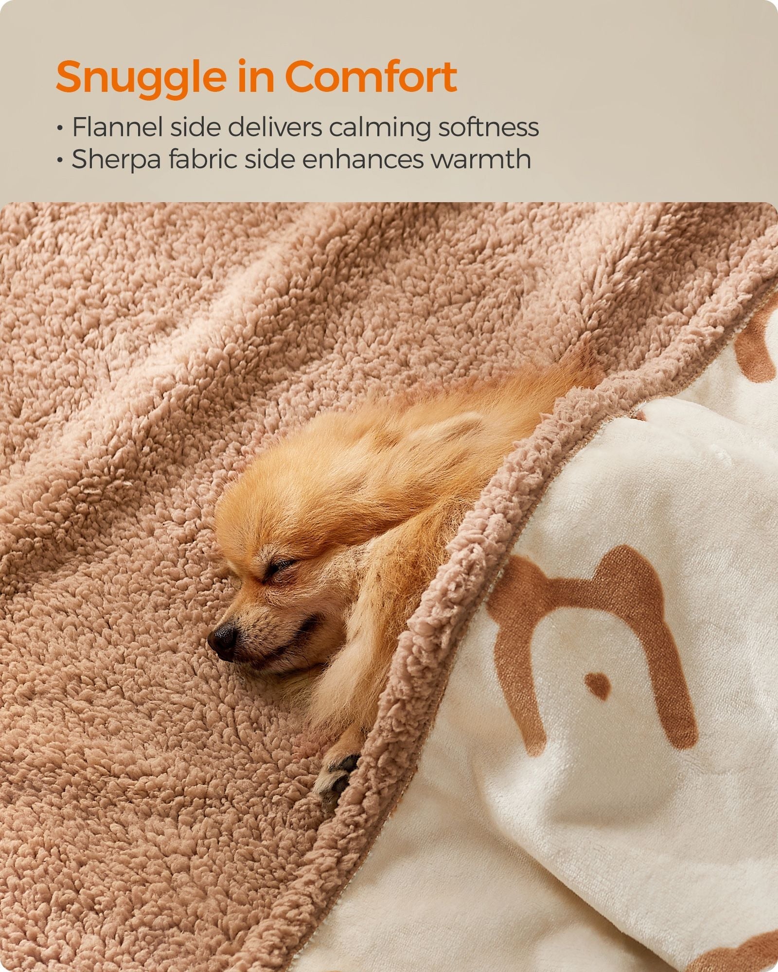 Dog Blanket – Sherpa Fleece – Grey – Waterproof and Reversible
