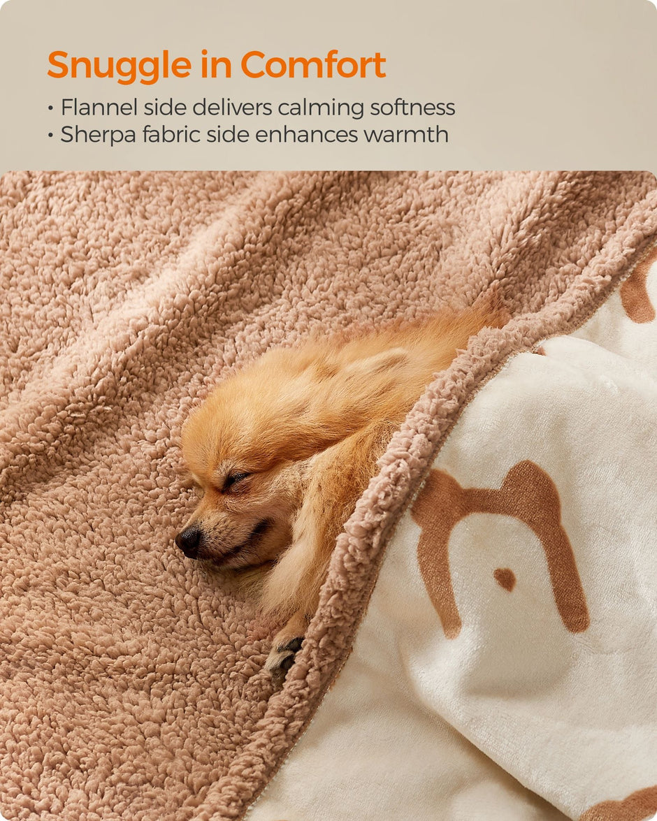 Dog Blanket – Sherpa Fleece – Grey – Waterproof and Reversible