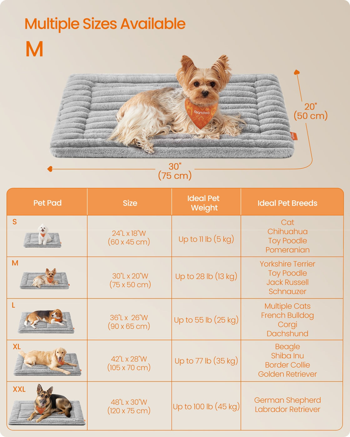 Dog Bed Mat – Fabric – Dove Grey – Machine Washable
