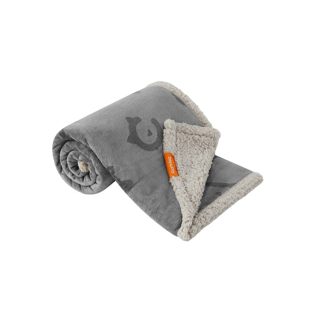 Waterproof Dog Blanket – Sherpa Fleece – Grey – Machine Washable, Reversible Design