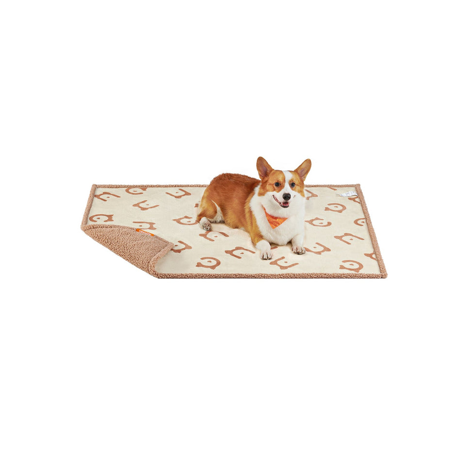 Dog Blanket – Sherpa Fleece – Grey – Waterproof and Reversible, Machine Washable