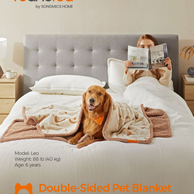 XXL Dog Blanket – Sherpa Fleece – Grey – Waterproof and Reversible