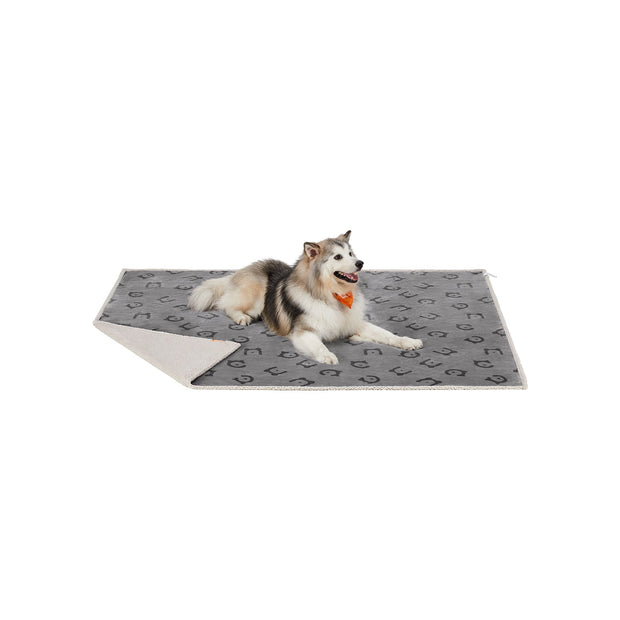 XXXL Waterproof Sherpa Fleece Dog Blanket – Sherpa Fleece – Grey – Reversible and Machine Washable